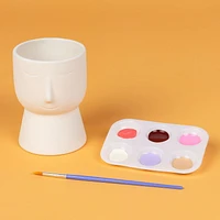 Create Basics Paintable Ceramic Face Planter, Paintable Ceramic Face Planter