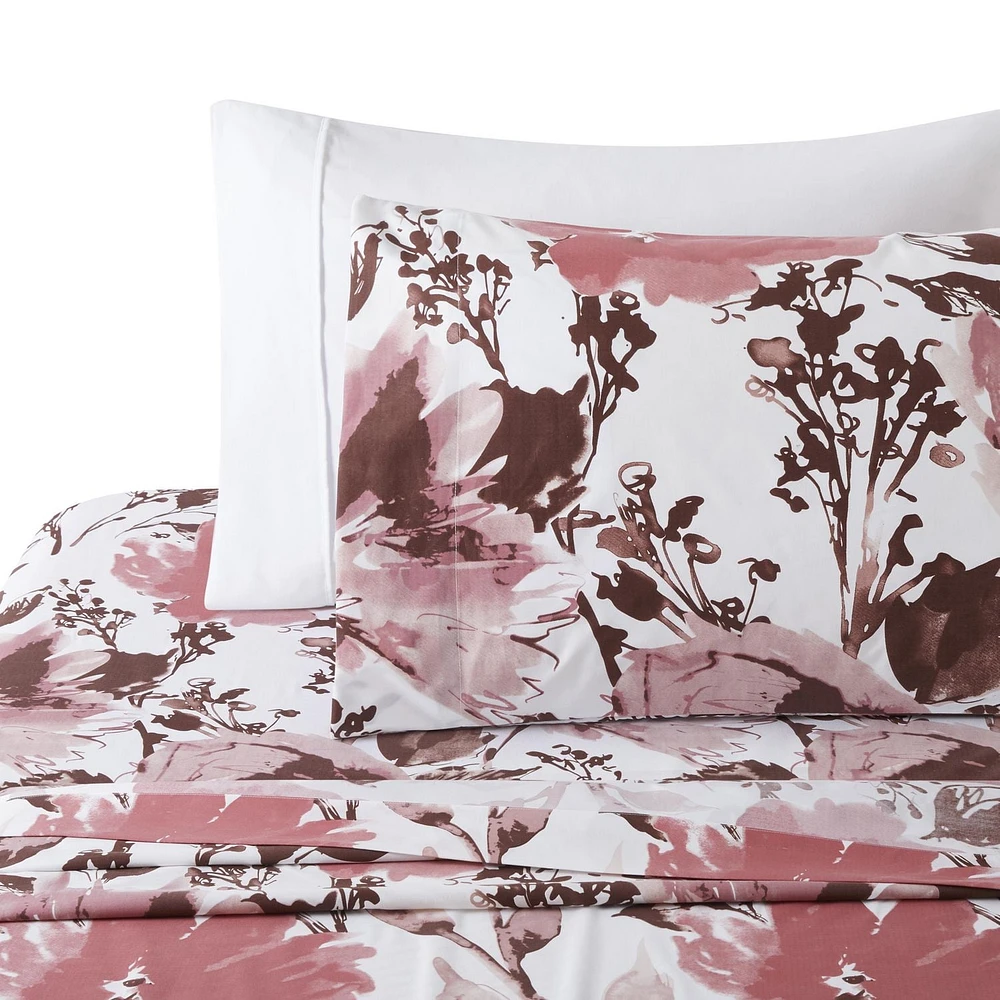 Literie toutes saisons Marina Decoration, housse de couette ultra douce et soyeuse, en rayonne de bambou richement imprimée, avec taies d'oreiller