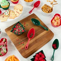 Ensemble de 4 cuillères à bonbons, rouges et vertes