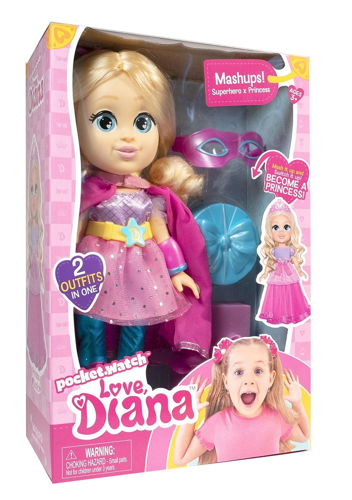 Love, Diana - Poupée Diana Robe de Princesse / Superhéro de 13"