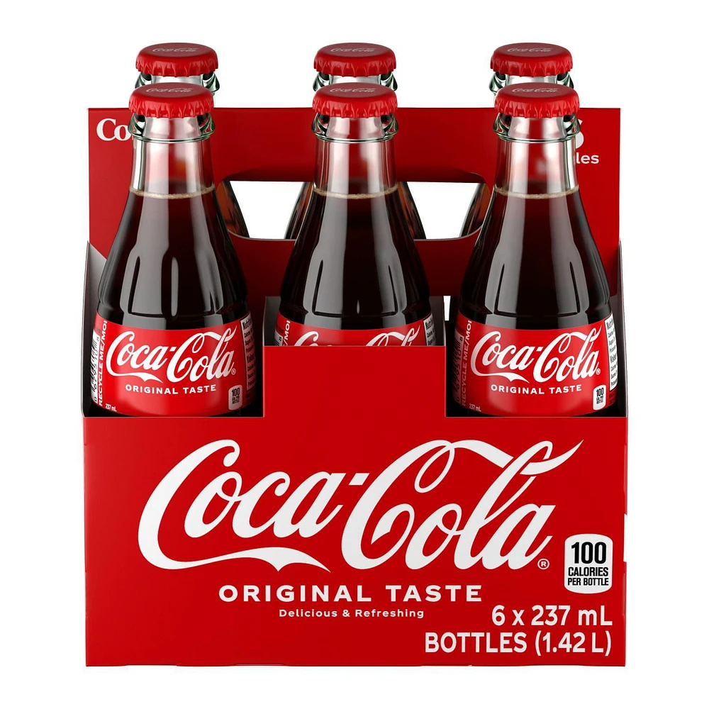 Coca-Cola 237mL Glass Bottles, 6 Pack, 4 x 237 mL