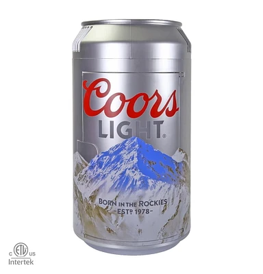 Coors Light Mini réfrigérateur portable 8 canettes, glacière personnelle de 5,4 L pour bureau, dortoir, voyage – Argent