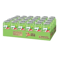 7UP Zero Boisson Gazeuse Citron Lime 24 x355 mL, Canettes 24x355mL