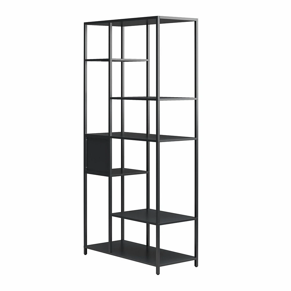 Systembuild Evolution Mission District Metal Bookcase Room Divider, Graphite