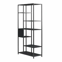 Systembuild Evolution Mission District Metal Bookcase Room Divider, Graphite