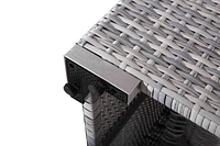 Velago Ensemble Sectionnel Complet en Osier Toutes Saisons Fresco, 8 Pièces, Gris Clair