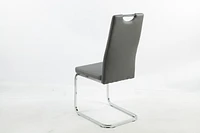 Aerys Marie Dining chairs with chrome  base in Grey PU(Set of 4)