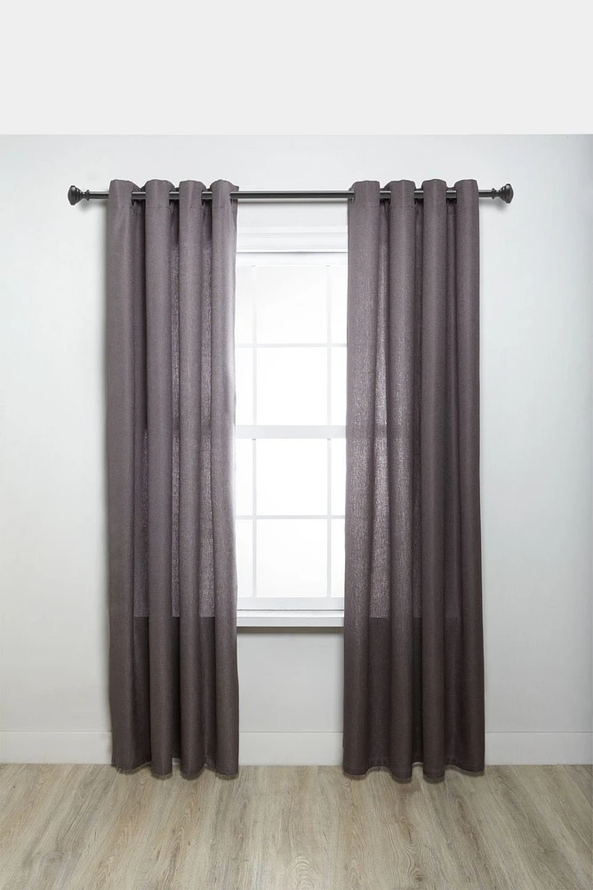 ENSEMBLE DE TRINGLE À RIDEAUX HOMETRENDS NOBLE AU FINI NOIR MAT – DIAMÈTRE DE 1" ET LONGUEUR DE 60" À 144" Ensemble de tringle à rideaux