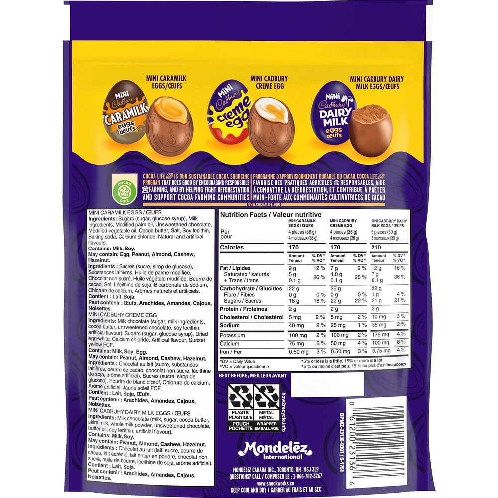 Friandises Cadbury Mini Œufs De Pâques Assortis (Sac Refermable)