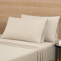 Parure de lit en jersey extra doux pour adulte Mainstays, Twin-XL, flocons d'avoine, 3 pièces