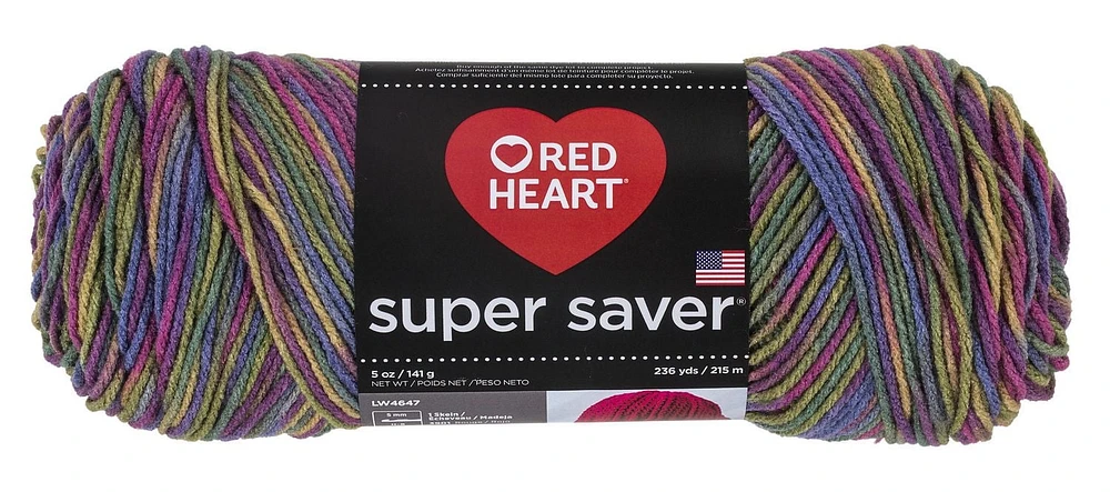 Red Heart® Super Saver® Yarn, Prints, Acrylic #4 Medium, 5oz/142g, 236 Yards, Durable yarn