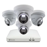 SwannForce 4K 8 Channel 2TB DVR Security System with 4 x Dome Spotlight & Siren Cameras (PRO-4KDER) - White