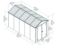 Remise de jardin Rubicon, 6 pi x 12 pi, gris foncé