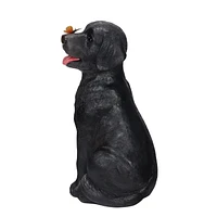 Black Dog with Butterfly Statue, 34cm Height Black Dog with Butterfly