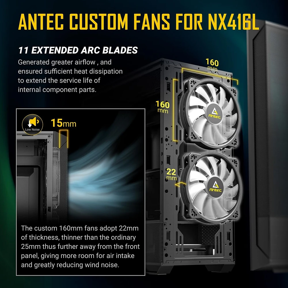 ANTEC Châssis NX416L - Mid Tower - Blanc