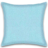 Ensemble de 2 coussins en coton à rayures à chevrons remplis de poly avec fermeture à glissière lavable en machine