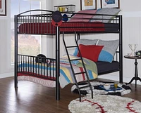 Conrad Full over Full Metal Bunkbed, Black