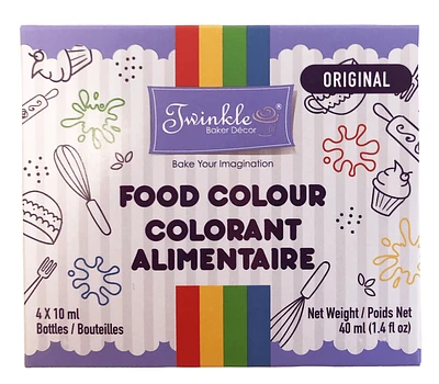 Twinkle Food Colouring 4 pack (4x10ml), Twinkle Food Colouring- Original 4x10ml