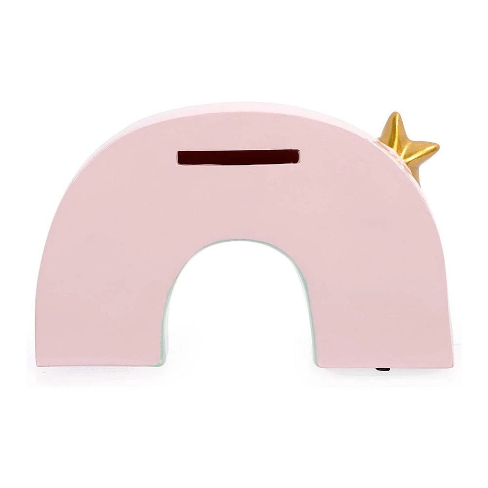 Truu Design Cute Novelty Polyresin Rainbow Kids Money Bank, 6.2 x 1.5 x 4 inches, Multicolour