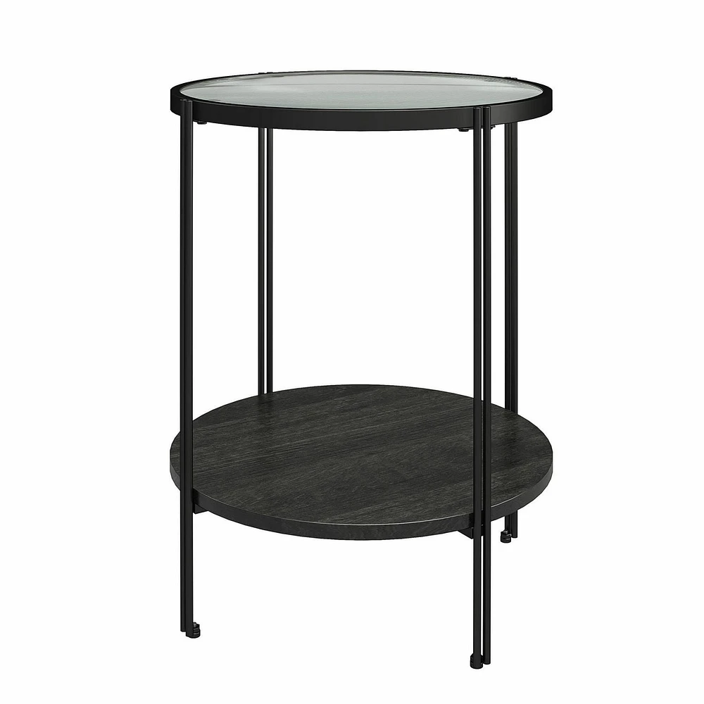 Table de bout ronde Wainwright, chêne noir