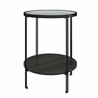 Table de bout ronde Wainwright, chêne noir