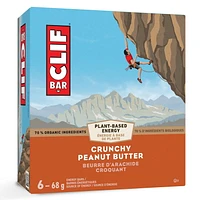 CLIF BAR, Crunchy Peanut Butter Energy Bar, 70% Organic Ingredients, No Artificial Flavours, 68 g (Pack of 6)