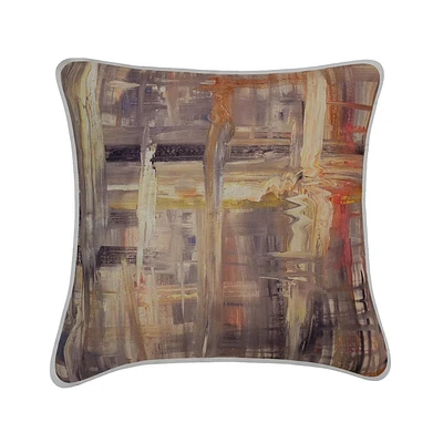 Coussin imprimé abstrait gris