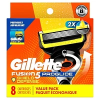 Cartouches de rechange de rasoir Gillette Fusion5ProGlide Défense pour hommes de rechange de rasoir pour manche de rasoir Flex-pivot, 2x plus de lubrification, lame de précision pour hommes