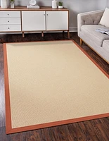 Athena Natural & Burnt Orange 5' x 8' Area Rug