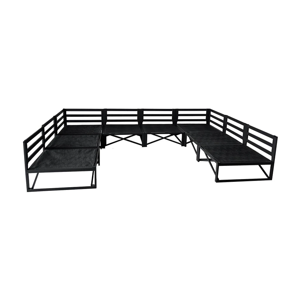 Ensemble de canapés modulaires Flexiform en forme de U de Patioflare, bleu