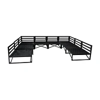 Ensemble de canapés modulaires Flexiform en forme de U de Patioflare, bleu