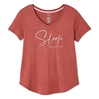 T-shirt de nuit avec encolure en V George pour femmes Tailles TP–TTG