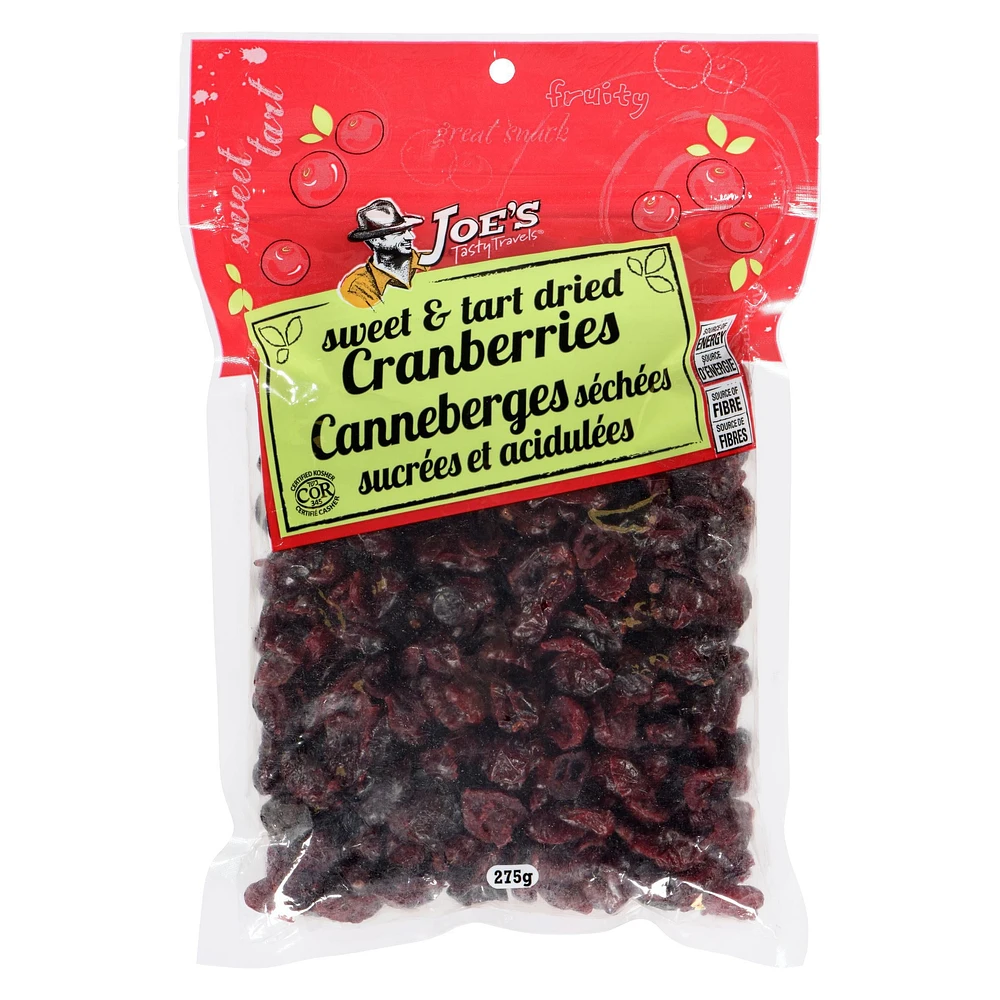 Joe's Tasty Travels Sweetened Dried Cranberries, 275g