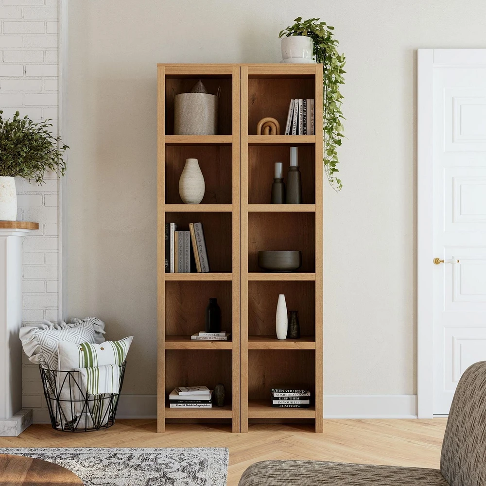 Prepac Moda 5 Shelves Bookcase Natural Oak