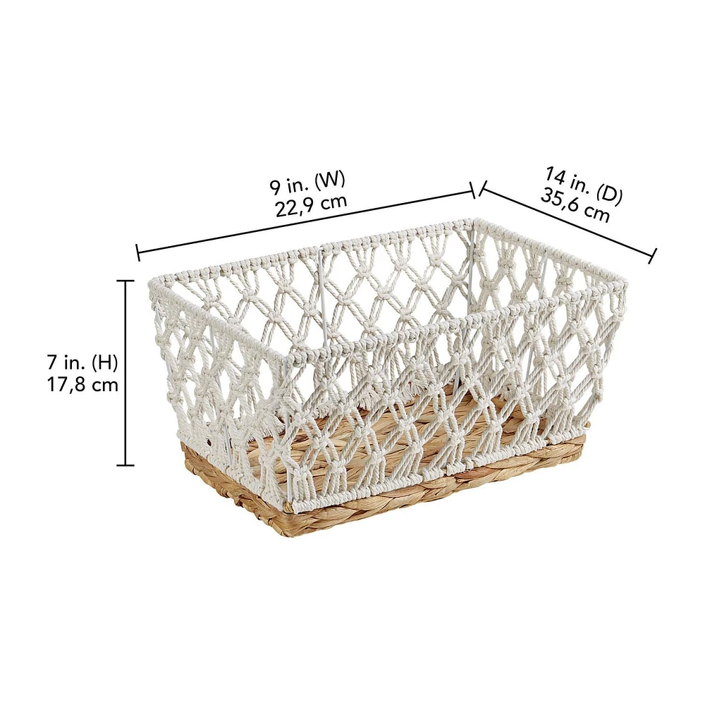 Panier décoratif HOMETRENDS Corde et jacinthe d’eau