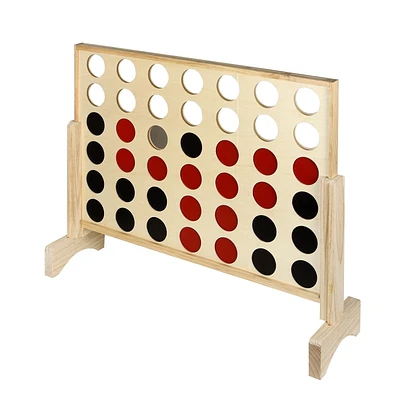 Hathaway Quattro 4 in A Row Board GAME with Solid Pinewood Frame And 42 Durable GAME Discs - 31.5-in L