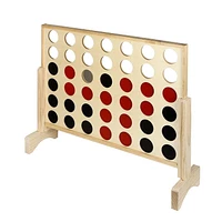 Hathaway Quattro 4 in A Row Board GAME with Solid Pinewood Frame And 42 Durable GAME Discs - 31.5-in L
