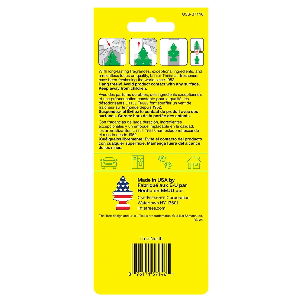 Assainisseur d'air LITTLE TREES True North 3-Pack LT True North, paquet de 3