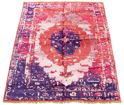 ECARPETGALLERY 5'9" x 7'10" Bordered Jules Oushak Hand-knotted Area Rug for Living Room, Dining Room and Bedroom in Brown