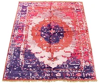 ECARPETGALLERY 5'9" x 7'10" Bordered Jules Oushak Hand-knotted Area Rug for Living Room, Dining Room and Bedroom in Brown