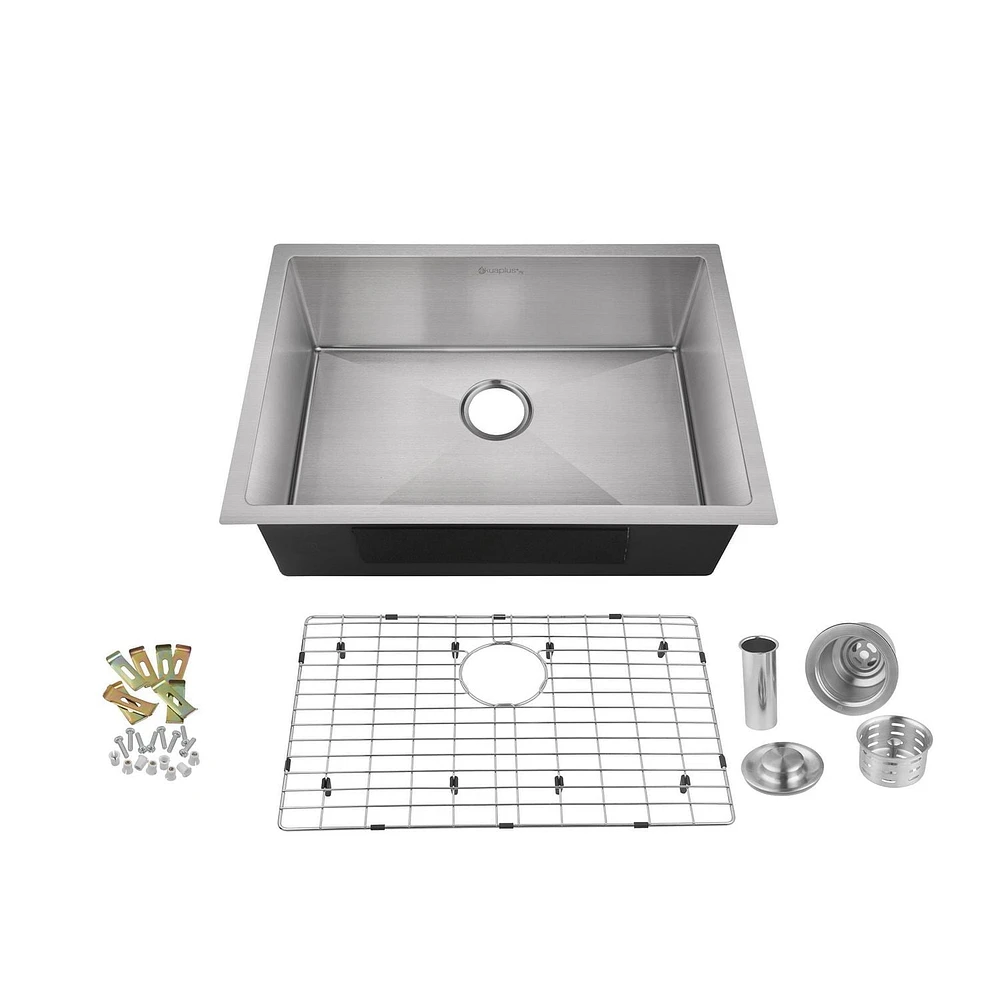 The akuaplus Single Undermount stainless steel Kitchen Sink - 24 in x 18 in