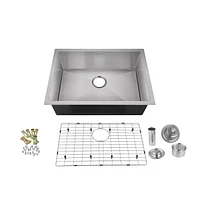 The akuaplus Single Undermount stainless steel Kitchen Sink - 24 in x 18 in