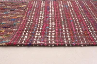 ECARPETGALLERY 5'2" x 7'2" Contemporary Collage Handmade Area Rug for Living Room, Dining Room and Bedroom in Red