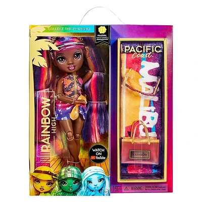 Rainbow High Pacific Coast Phaedra Westward : Poupée-mannequin coucher de soleil (violette)