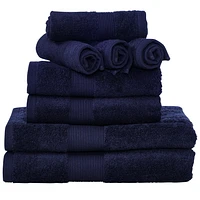 Ensemble de 8 serviettes en coton 100% zéro torsion 600 GSM Camelot, hautement absorbant | 2 serviettes de bain, 2 essuie-mains et 4 débarbouillettes