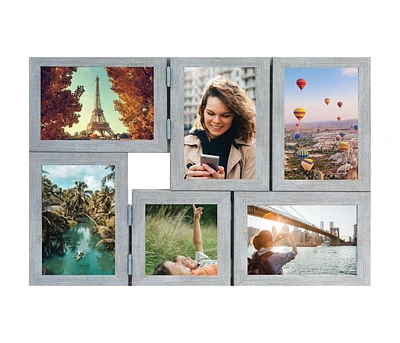 Hometrends Ultima Multi Hinged Collage Frame, Faded Turquoise 17.40x12in, 17.40 x 12 inch