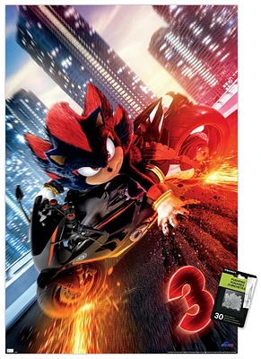 Sonic the Hedgehog 3 - Shadow Motorcycle One Sheet Wall Poster