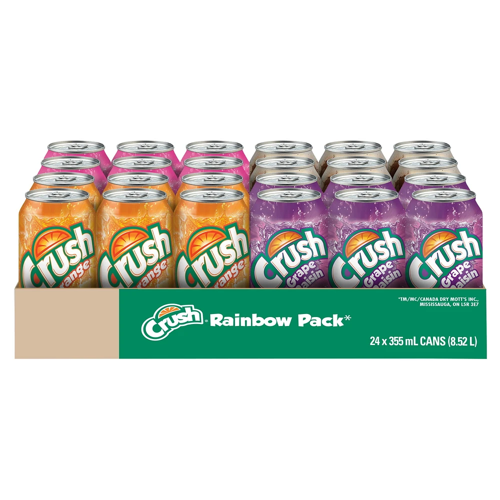 Crush Rainbow Pack 24 x 355 mL Tray, Cans, 24x355mL
