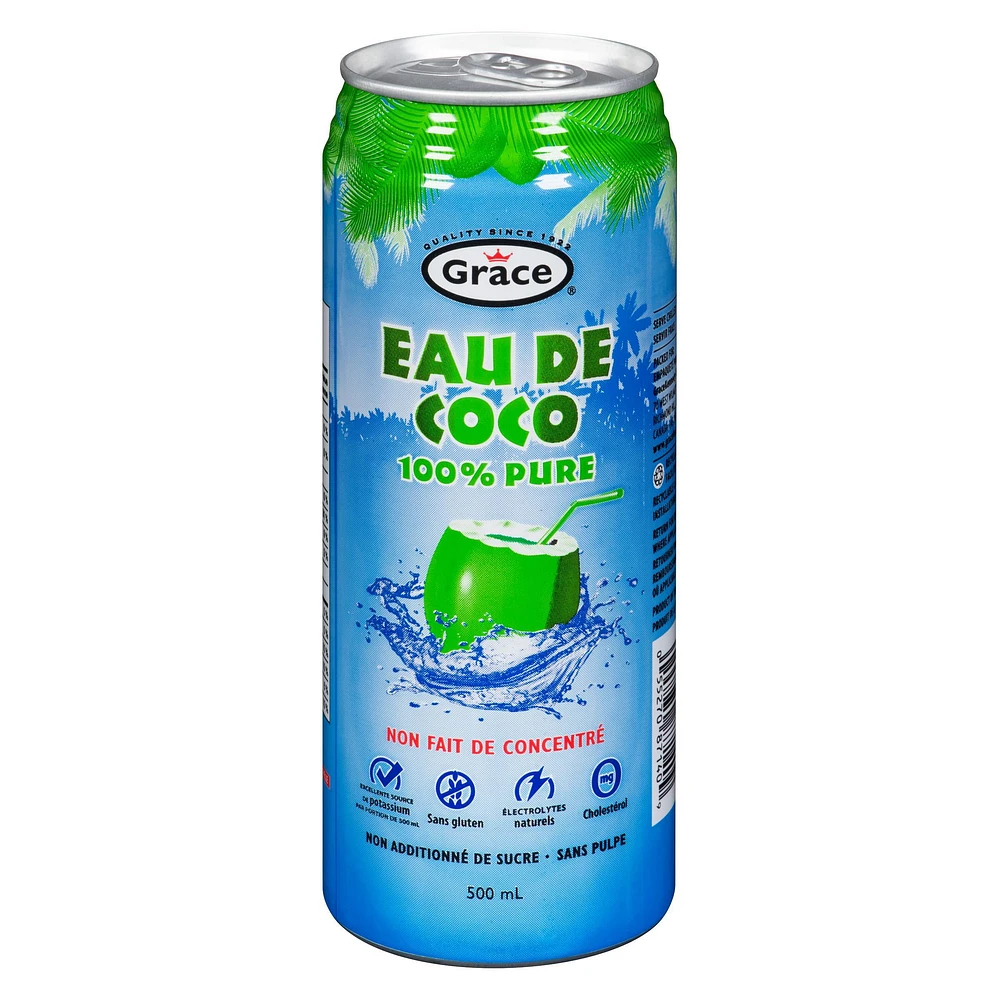 Grace 100% Pure Coconut Water, 500 ml Can, Grace 100% Pure Coconut Water, 500ml Can