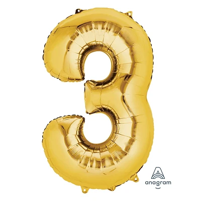 Anagram International Party Eh! Silver Large "3" Banner, Includes one piece